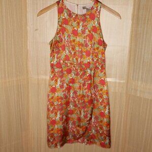 Forever 21 Contemporary Womens Bright Floral Silky Sheath Dress Small